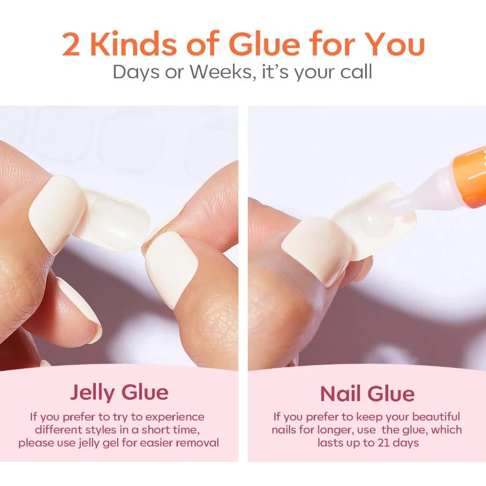 Modelones French Tip Super Short Oval Press-On Nails